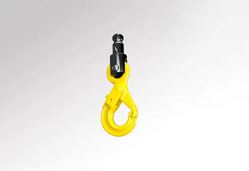 safety hook articulated with detent lock